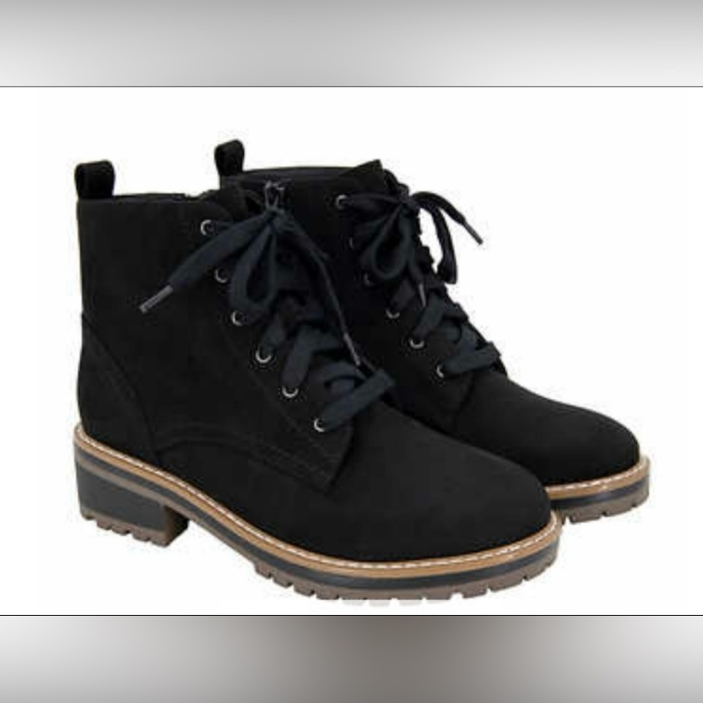 Kensie Women's Kasha Padded Footbed Lace Up Boots
Side zipper size:8 color:Black